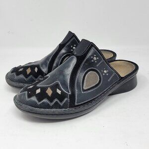 Naot Black Patterned Leather Mule Clogs Shoes‎ Women's 37 / US 6 - 6.5